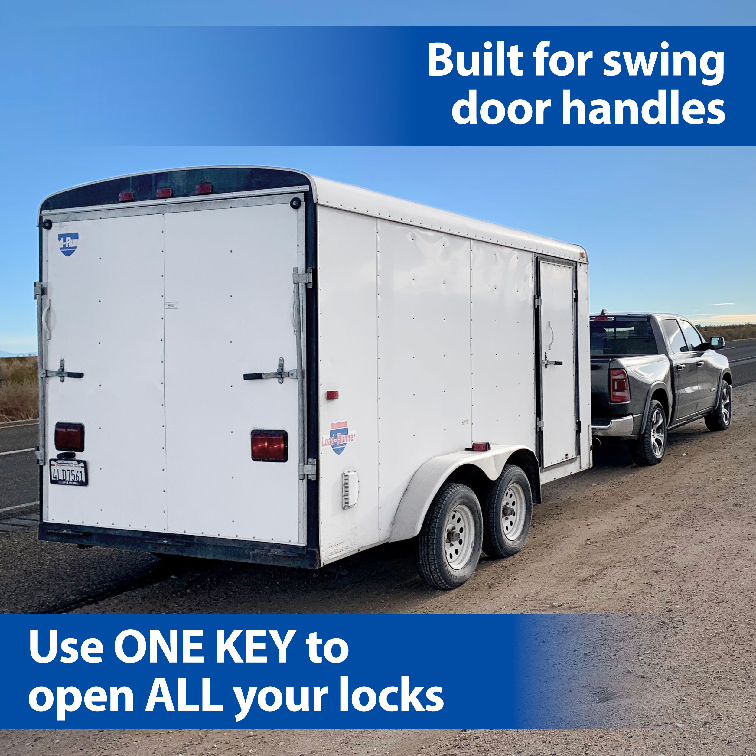 Hidden-Shackle Aluminum Trailer Door Lock - PACLOCK